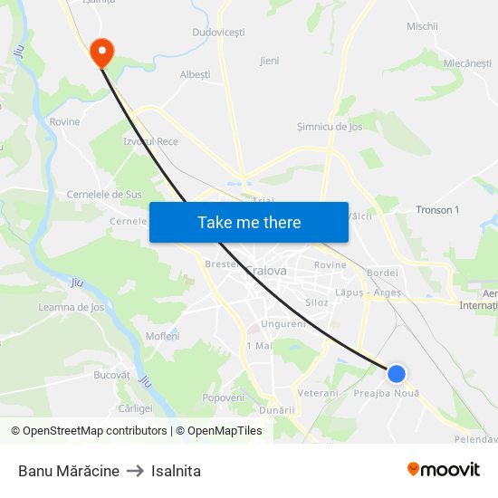 Banu Mărăcine to Isalnita map