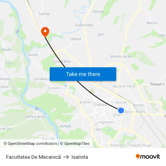 Facultatea De Mecanică to Isalnita map