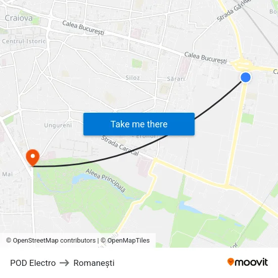 POD Electro to Romanești map