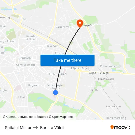Spitalul Militar to Bariera Vâlcii map