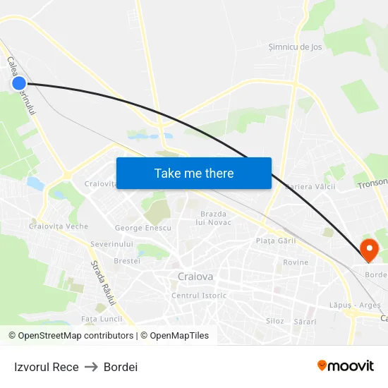 Izvorul Rece to Bordei map