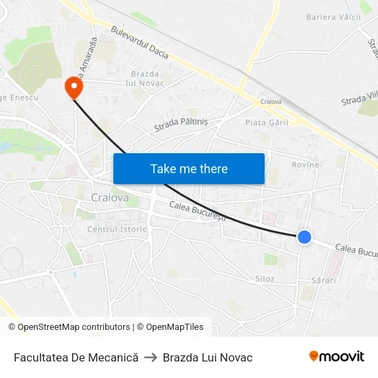 Facultatea De Mecanică to Brazda Lui Novac map