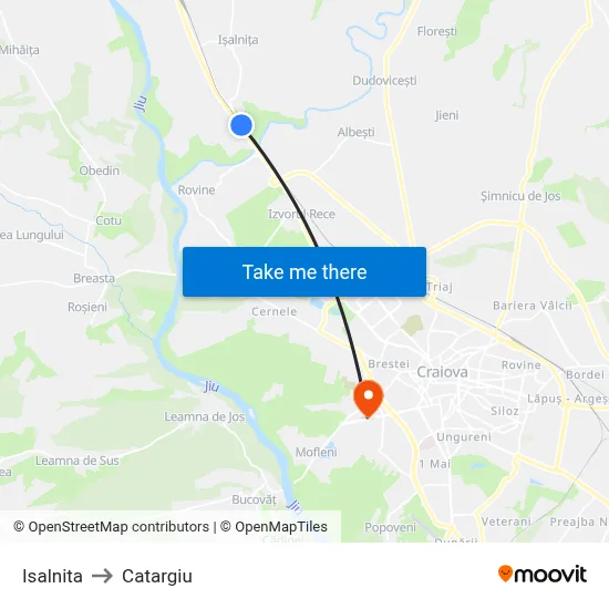 Isalnita to Catargiu map