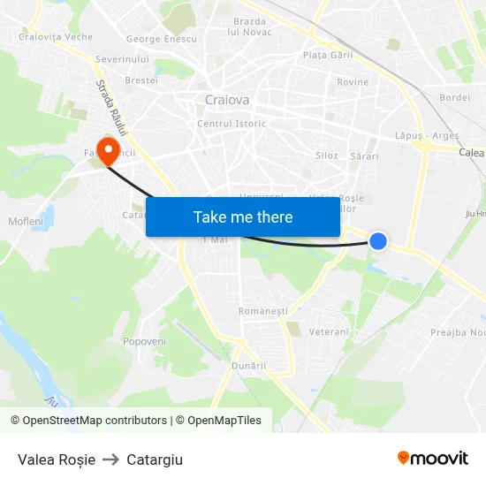 Valea Roșie to Catargiu map