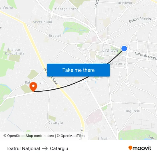 Teatrul Naţional to Catargiu map