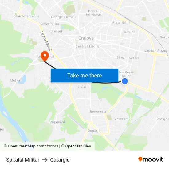 Spitalul Militar to Catargiu map