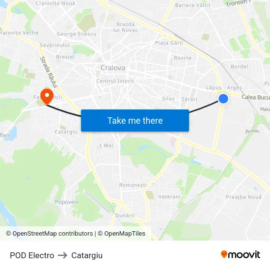 POD Electro to Catargiu map