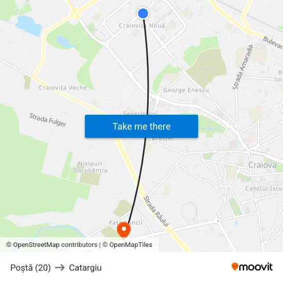 Poștă (20) to Catargiu map