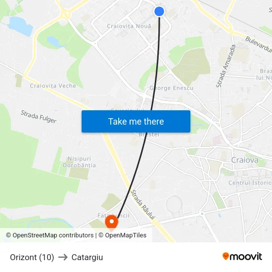 Orizont (10) to Catargiu map