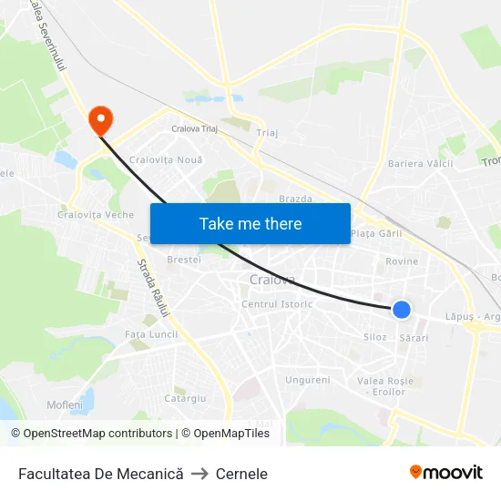 Facultatea De Mecanică to Cernele map