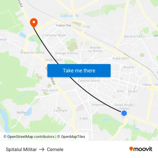 Spitalul Militar to Cernele map