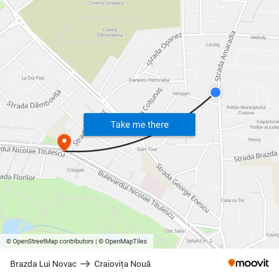 Brazda Lui Novac to Craiovița Nouă map