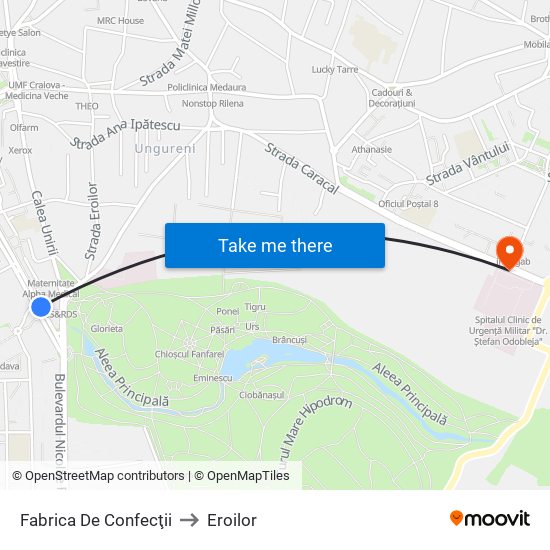 Fabrica De Confecţii to Eroilor map