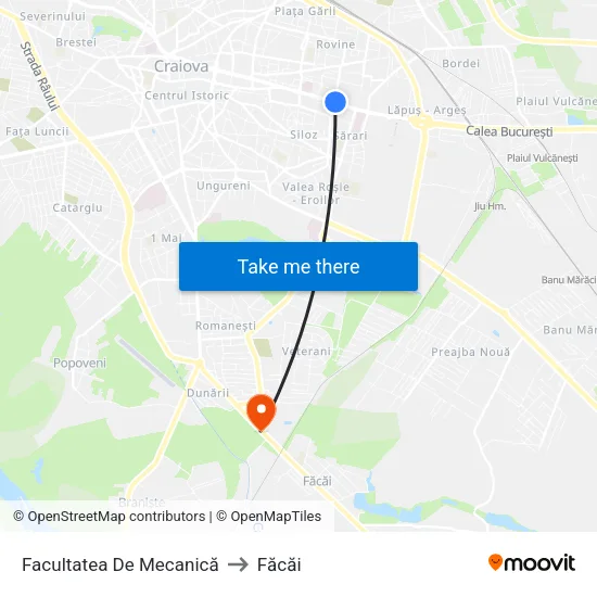Facultatea De Mecanică to Făcăi map