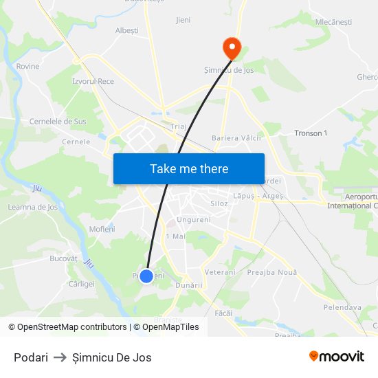 Podari to Șimnicu De Jos map