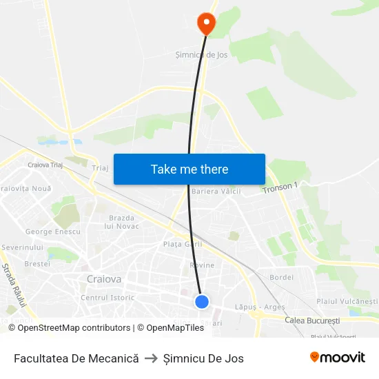 Facultatea De Mecanică to Șimnicu De Jos map