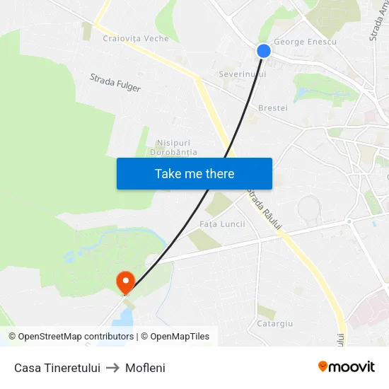 Casa Tineretului to Mofleni map