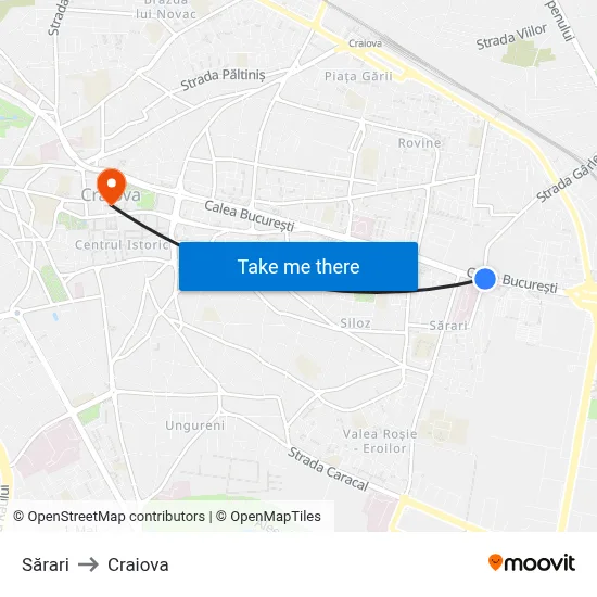 Sărari to Craiova map