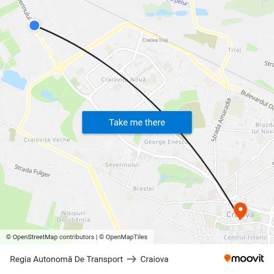Regia Autonomă De Transport to Craiova map