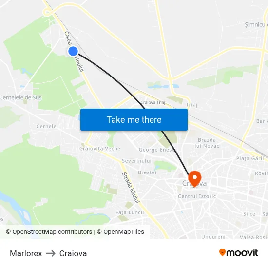 Marlorex to Craiova map