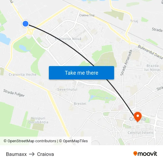 Baumaxx to Craiova map