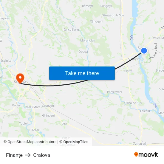 Finanțe to Craiova map