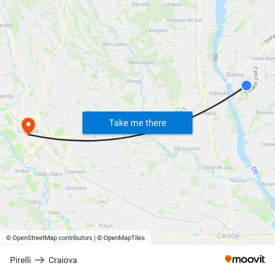 Pirelli to Craiova map