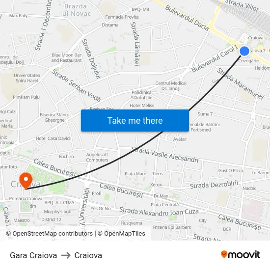 Gara Craiova to Craiova map