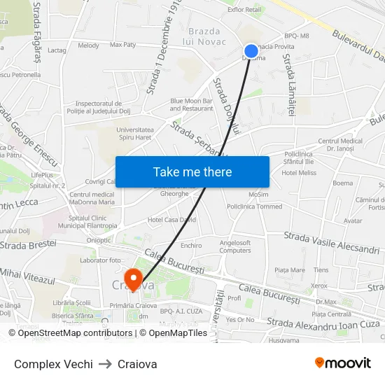 Complex Vechi to Craiova map