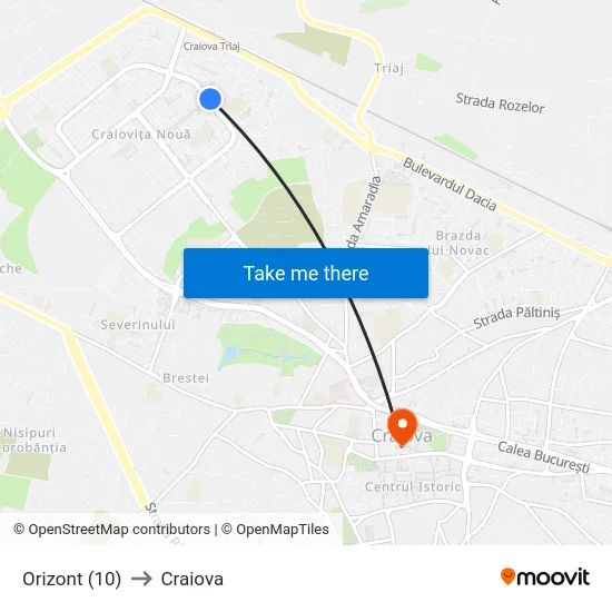 Orizont (10) to Craiova map