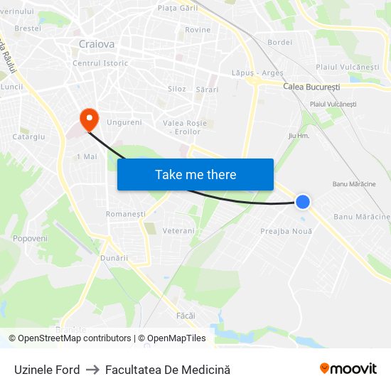 Uzinele Ford to Facultatea De Medicină map