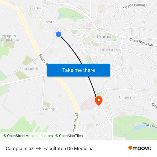 Câmpia Islaz to Facultatea De Medicină map