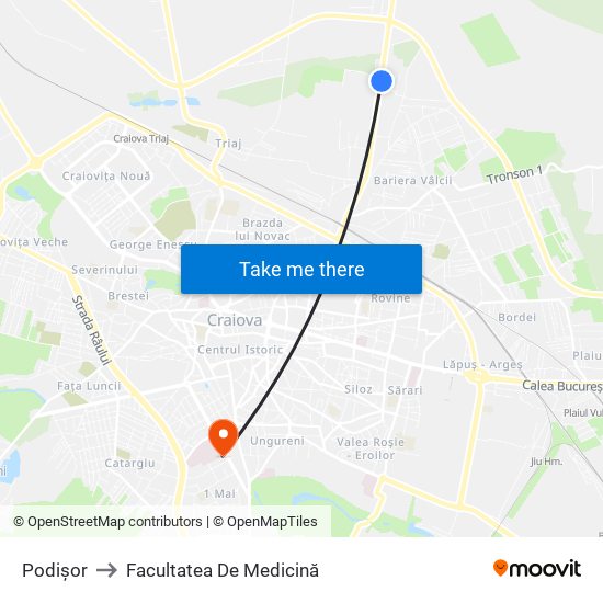 Podișor to Facultatea De Medicină map