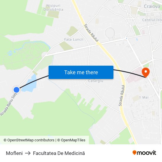 Mofleni to Facultatea De Medicină map