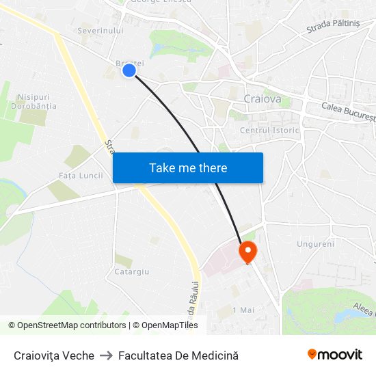 Craioviţa Veche to Facultatea De Medicină map