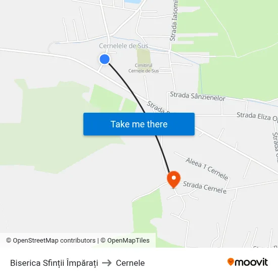 Biserica Sfinții Împărați to Cernele map