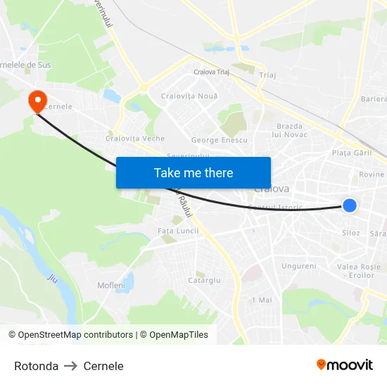 Rotonda to Cernele map