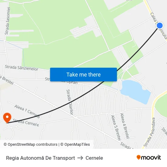 Regia Autonomă De Transport to Cernele map