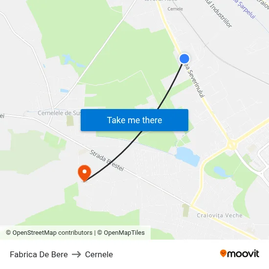 Fabrica De Bere to Cernele map