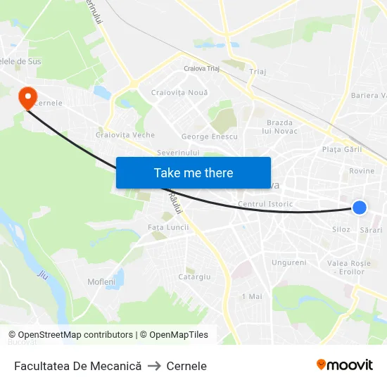Facultatea De Mecanică to Cernele map