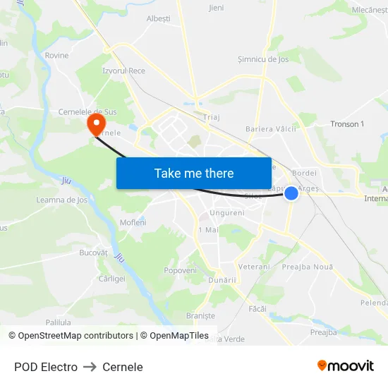POD Electro to Cernele map