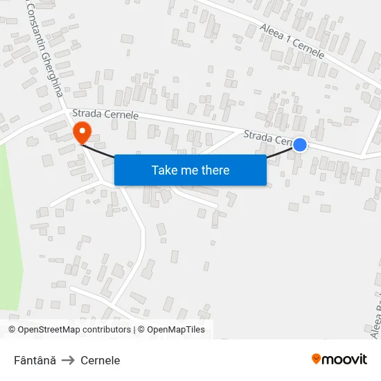 Fântână to Cernele map