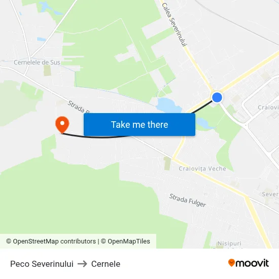 Peco Severinului to Cernele map