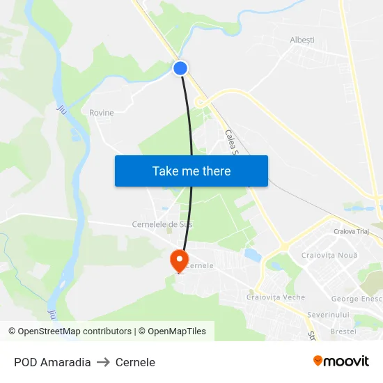 POD Amaradia to Cernele map