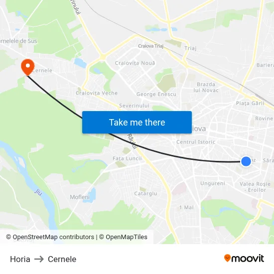 Horia to Cernele map