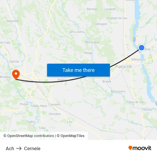 Ach to Cernele map