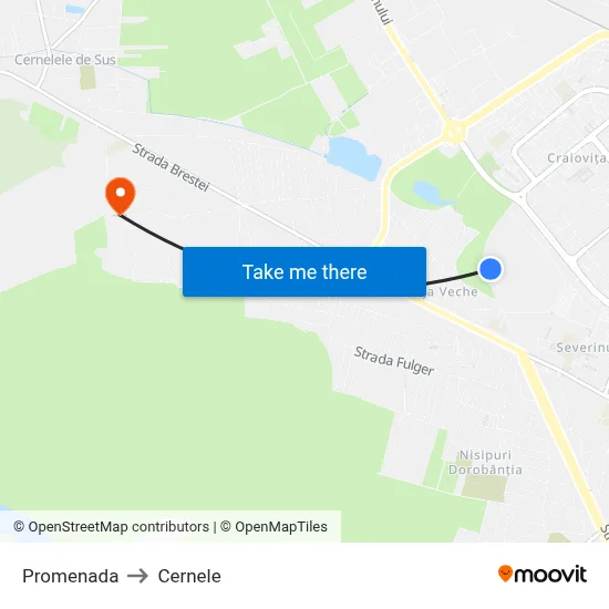 Promenada to Cernele map