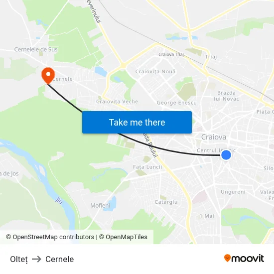 Olteț to Cernele map