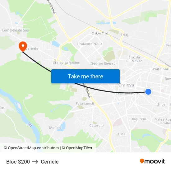 Bloc S200 to Cernele map