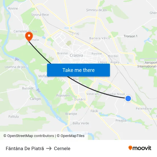 Fântâna De Piatră to Cernele map